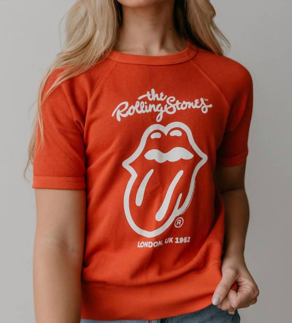 NEW PEOPLE OF LEISURE rolling stones raglan tee in red